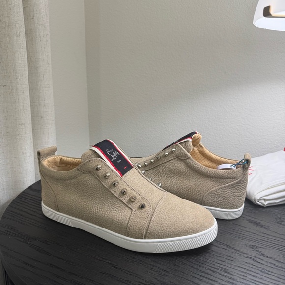 Christian Louboutin F.A.V Fique A Vontade Sneaker Tan 42 - Picture 2 of 10